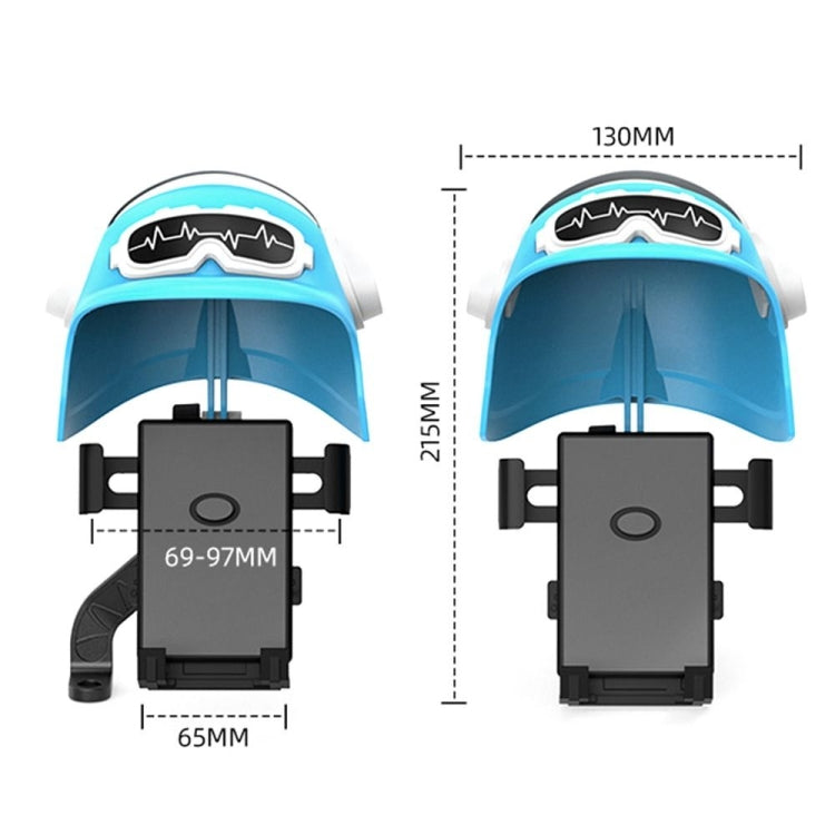 Small Helmet Sunscreen Phone Stand Bracket Motorcycle Mobile Phone Holder,Spec: Rearview Mirror Blue by buy2fix