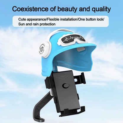 Small Helmet Sunscreen Phone Stand Bracket Motorcycle Mobile Phone Holder,Spec: Rearview Mirror Blue by buy2fix
