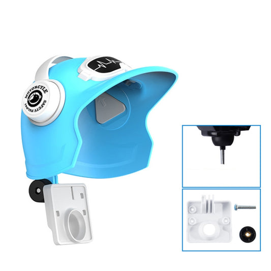 Small Helmet Sunscreen Phone Stand Bracket Motorcycle Mobile Phone Holder,Spec: Blue Helmet by buy2fix