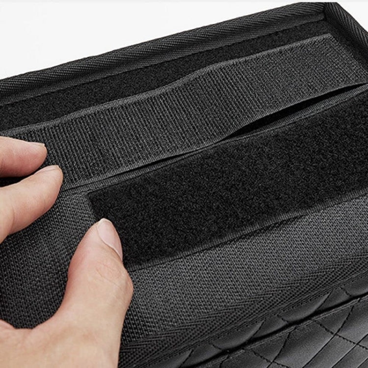 Car Armrest Box Folding Storage Box Multifunctional Water Cup Holder(Leather Black) by buy2fix