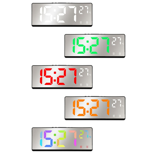 6631 LED Digital Display Multifunctional Electronic Clock Desktop Temperature Mirror Alarm Clock(Green Light) - Alarm Clocks by buy2fix | Online Shopping UK | buy2fix