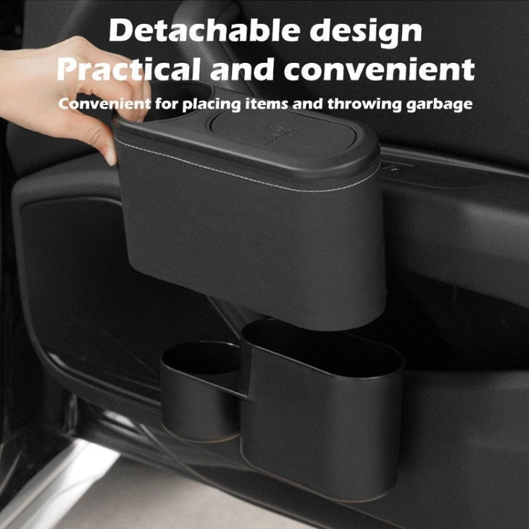 Car Seat Water Cup Holder Umbrella Storage Box Trash Can, Color: Black Leather by buy2fix