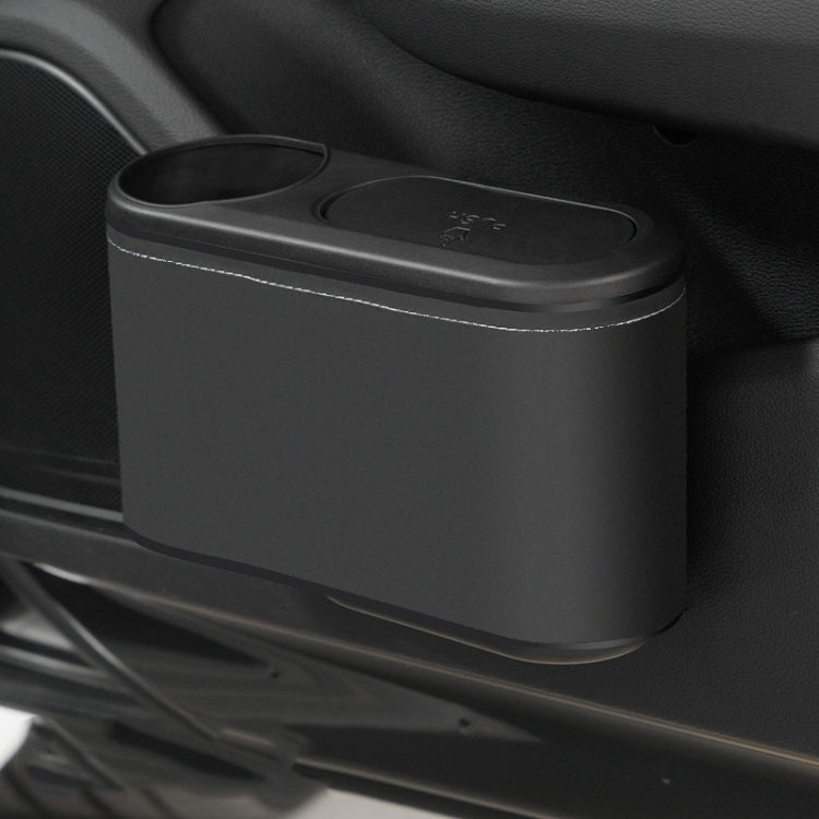 Car Seat Water Cup Holder Umbrella Storage Box Trash Can, Color: Black Leather by buy2fix