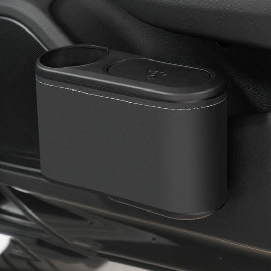 Car Seat Water Cup Holder Umbrella Storage Box Trash Can, Color: Black Leather by buy2fix