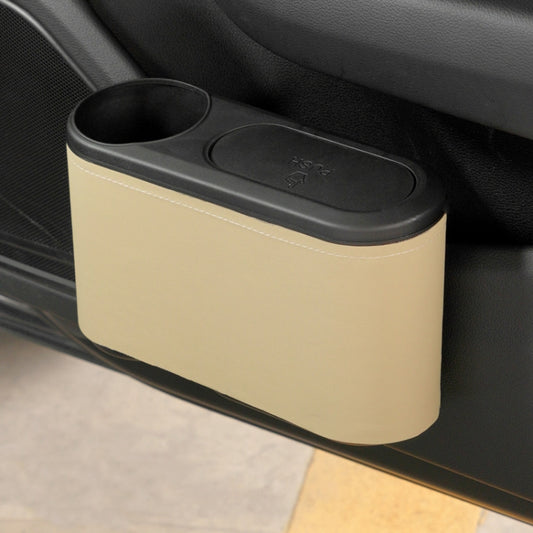 Car Seat Water Cup Holder Umbrella Storage Box Trash Can, Color: Beige Leather by buy2fix