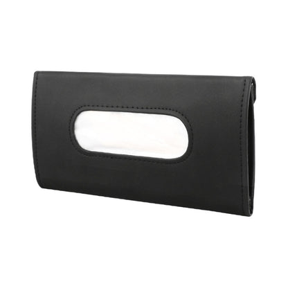 Car Sun Visor Tissue Holder Leather Hanging Storage Box(Black) by buy2fix