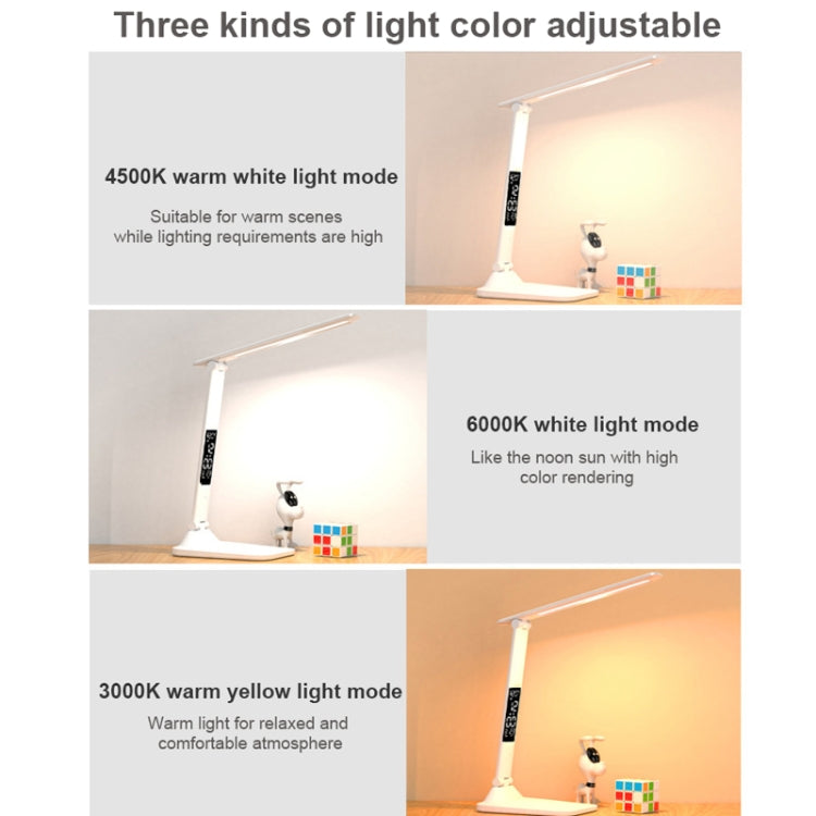 LED Intelligent Digital Display Foldable Desk Lamp, Style: Charging 2000mAh - Desk Lamps by buy2fix | Online Shopping UK | buy2fix