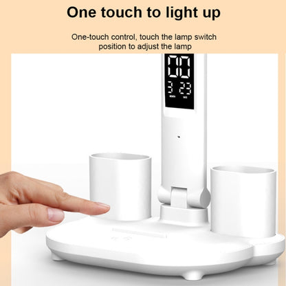 LED Intelligent Digital Display Foldable Desk Lamp, Style: Double Head Charging 2000mAh - Desk Lamps by buy2fix | Online Shopping UK | buy2fix