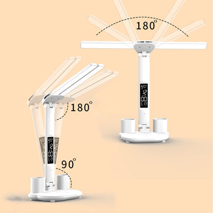 LED Intelligent Digital Display Foldable Desk Lamp, Style: Double Head Charging 2000mAh - Desk Lamps by buy2fix | Online Shopping UK | buy2fix