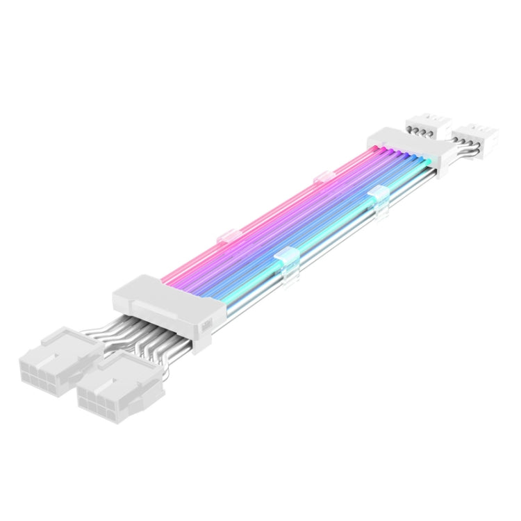 Double 8pin Graphics Card Power Supply Wire White 5V ARGB Neon Color Line - PCIE Cable by buy2fix | Online Shopping UK | buy2fix