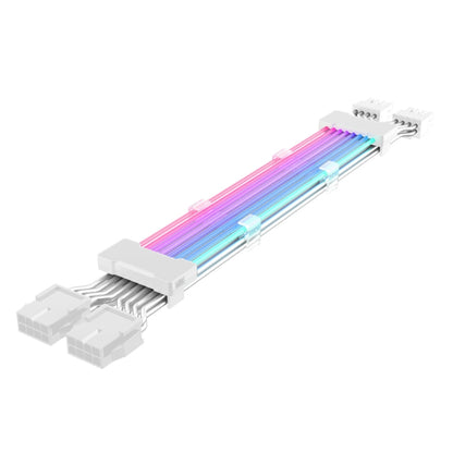 Double 8pin Graphics Card Power Supply Wire White 5V ARGB Neon Color Line - PCIE Cable by buy2fix | Online Shopping UK | buy2fix