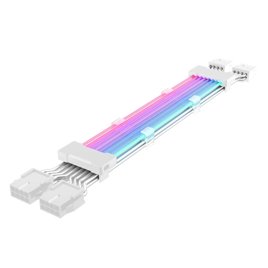 Double 8pin Graphics Card Power Supply Wire White 5V ARGB Neon Color Line - PCIE Cable by buy2fix | Online Shopping UK | buy2fix
