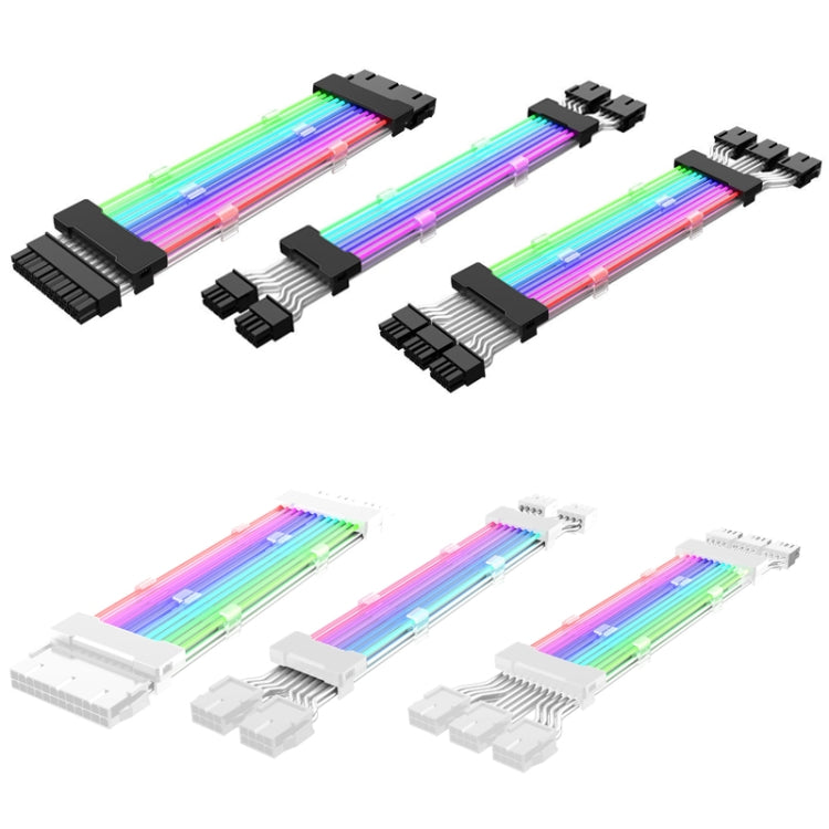 Double 8pin Graphics Card Power Supply Wire White 5V ARGB Neon Color Line - PCIE Cable by buy2fix | Online Shopping UK | buy2fix