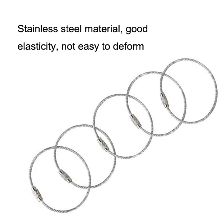 JJ11087 10pcs Stainless Steel Wire Ring Key Ring Wire Chain Key Chain by buy2fix