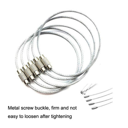 JJ11087 10pcs Stainless Steel Wire Ring Key Ring Wire Chain Key Chain by buy2fix