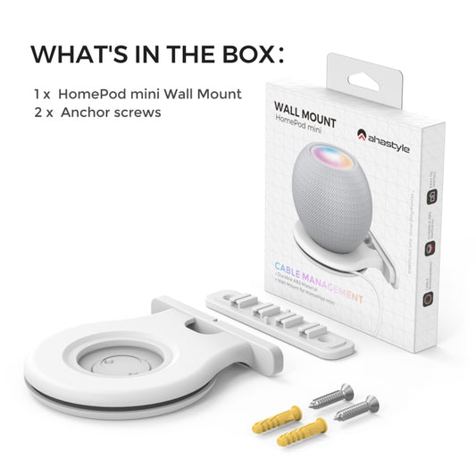 For Apple HomePod Mini AhaStyle PT149 Smart Speaker Stand(White) - Speaker Bracket by AhaStyle | Online Shopping UK | buy2fix