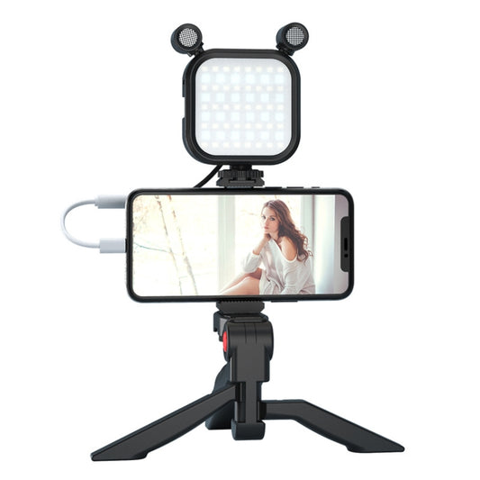 KIT-11LM Tripod Fill Light With Microphone Vlogging Kit For Live Phone Recording(Black) - Stand by buy2fix | Online Shopping UK | buy2fix