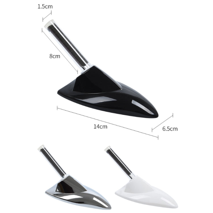 Car Solar Shark Fin With Antenna LED Warning Light, Specification: Silver by buy2fix
