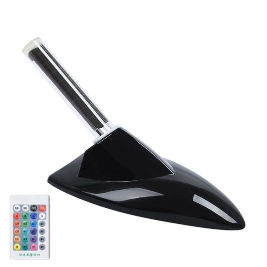 Car Solar Shark Fin With Antenna LED Warning Light, Specification: Black with Remote Control by buy2fix