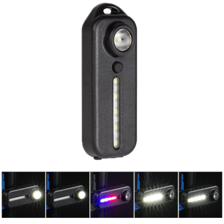 Bicycle Tail Light Type-C Rechargeable Outdoor Warning Light With Pen Clip(W677 Black Iron Box) by buy2fix