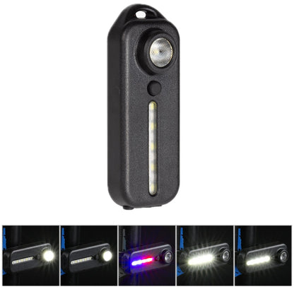 Bicycle Tail Light Type-C Rechargeable Outdoor Warning Light With Pen Clip(W677 Black Iron Box) by buy2fix