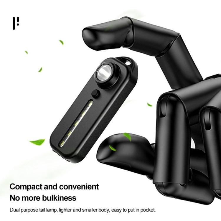 Bicycle Tail Light Type-C Rechargeable Outdoor Warning Light With Pen Clip(W677 Black Iron Box) by buy2fix