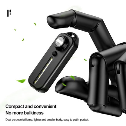 Bicycle Tail Light Type-C Rechargeable Outdoor Warning Light With Pen Clip(W677 Black Iron Box) by buy2fix