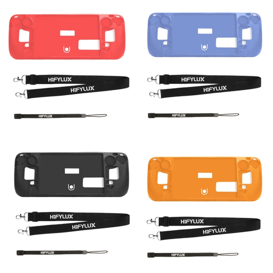 For Steam Deck Hifylux ST-PF14 Game Console Silicone Case Anti-scratch Non-slip Handheld Case Lanyard(Red) - Cover Case by buy2fix | Online Shopping UK | buy2fix