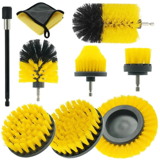 WRS-DS19 9 in 1 Electric Drill Crevice Cleaning Brushes Car Wash Tools Set(9pcs/set) by buy2fix