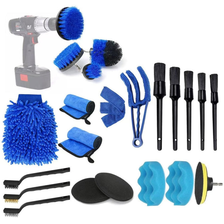 22pcs/set WRS-CS29 Car Wash Cleaning Brush Set Car Interior Crevice Cleaning Electric Drill Brush -  by buy2fix | Online Shopping UK | buy2fix