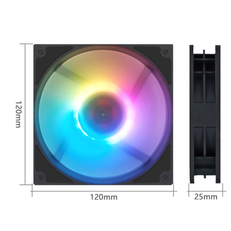 MF12025 5V ARGB 12cm Water Cold Radiator Large Air Volume Chassis Fan(Black) by buy2fix