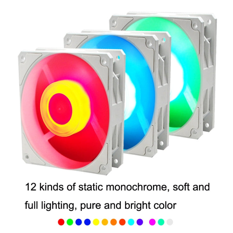 MF12025 5V ARGB 12cm Water Cold Radiator Large Air Volume Chassis Fan(White) by buy2fix