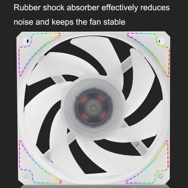 MF12025 5V ARGB 12cm Water Cold Radiator Large Air Volume Chassis Fan(White) by buy2fix