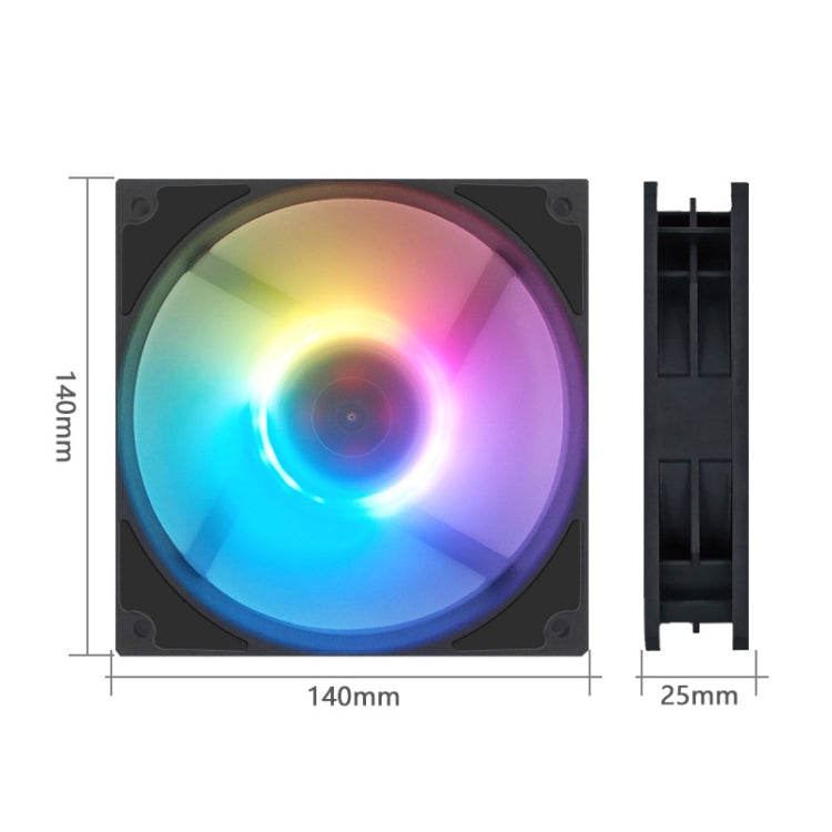 MF14025 5V ARGB 14cm Magnetic Evitation Dynamic Pressure Bearing Row Chassis Fan(Black) by buy2fix