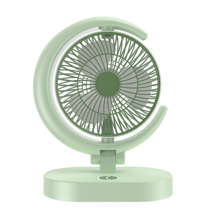 LF-002 Mini USB Rechargeable Light Desktop Fan Rotatable Night Light Silent Fan(Light Green) by buy2fix