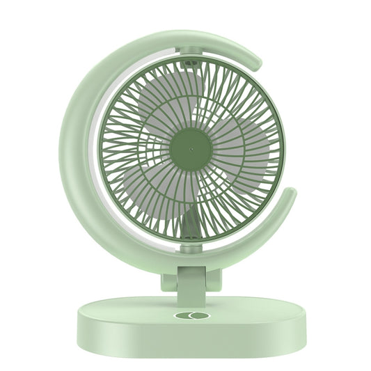 LF-002 Mini USB Rechargeable Light Desktop Fan Rotatable Night Light Silent Fan(Light Green) by buy2fix