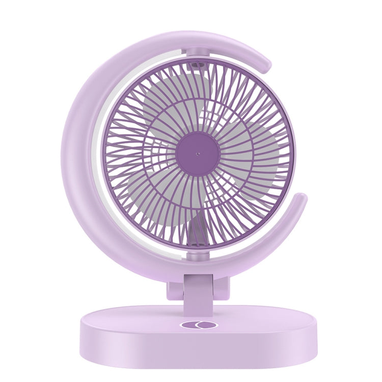 LF-002 Mini USB Rechargeable Light Desktop Fan Rotatable Night Light Silent Fan(Purple) by buy2fix