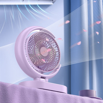 LF-002 Mini USB Rechargeable Light Desktop Fan Rotatable Night Light Silent Fan(Purple) by buy2fix