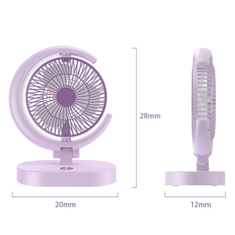 LF-002 Mini USB Rechargeable Light Desktop Fan Rotatable Night Light Silent Fan(Purple) by buy2fix