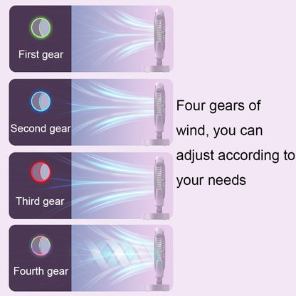 LF-002 Mini USB Rechargeable Light Desktop Fan Rotatable Night Light Silent Fan(Purple) by buy2fix