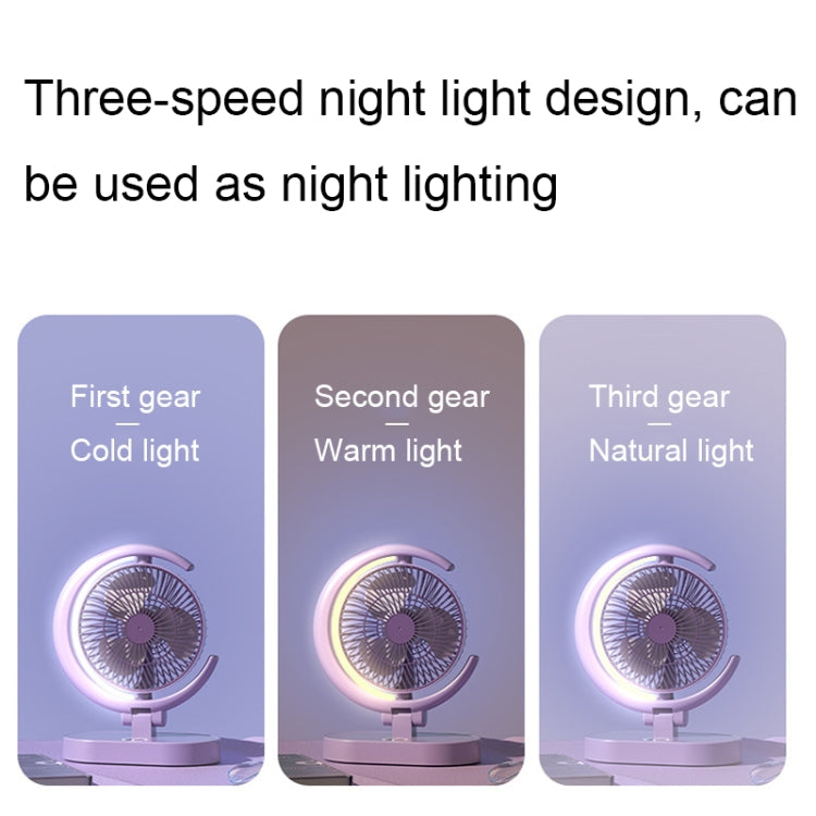 LF-002 Mini USB Rechargeable Light Desktop Fan Rotatable Night Light Silent Fan(Purple) by buy2fix