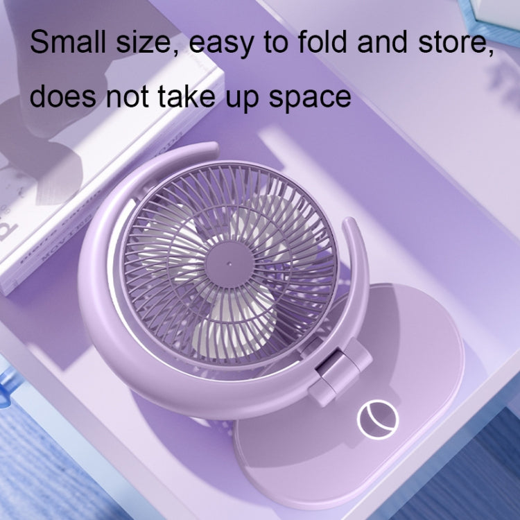 LF-002 Mini USB Rechargeable Light Desktop Fan Rotatable Night Light Silent Fan(Purple) by buy2fix