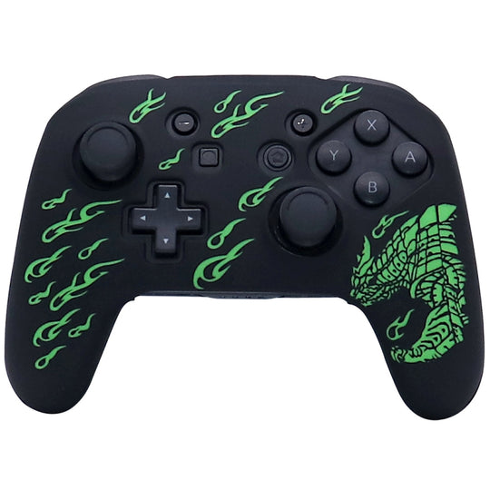 Pour poignée de jeu Nintendo Switch Pro, manchon de protection en silicone souple absorbant les chocs (vert)