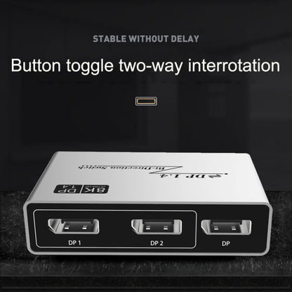 8K 60HZ 1.4V 2 In 1 Out DP Bidirectional Switcher(Grey) by buy2fix