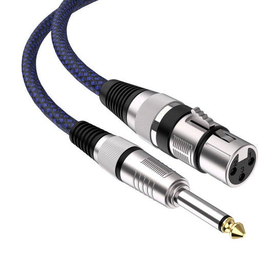 3m Blue and Black Net TRS 6.35mm Male To Caron Female Microphone XLR Balance Cable - Microphone Audio Cable & Connector by buy2fix | Online Shopping UK | buy2fix
