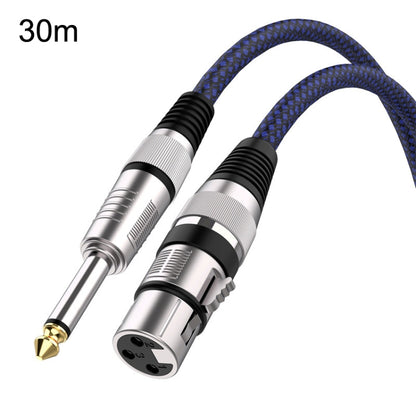 30m Blue and Black Net TRS 6.35mm Male To Caron Female Microphone XLR Balance Cable - Microphone Audio Cable & Connector by buy2fix | Online Shopping UK | buy2fix