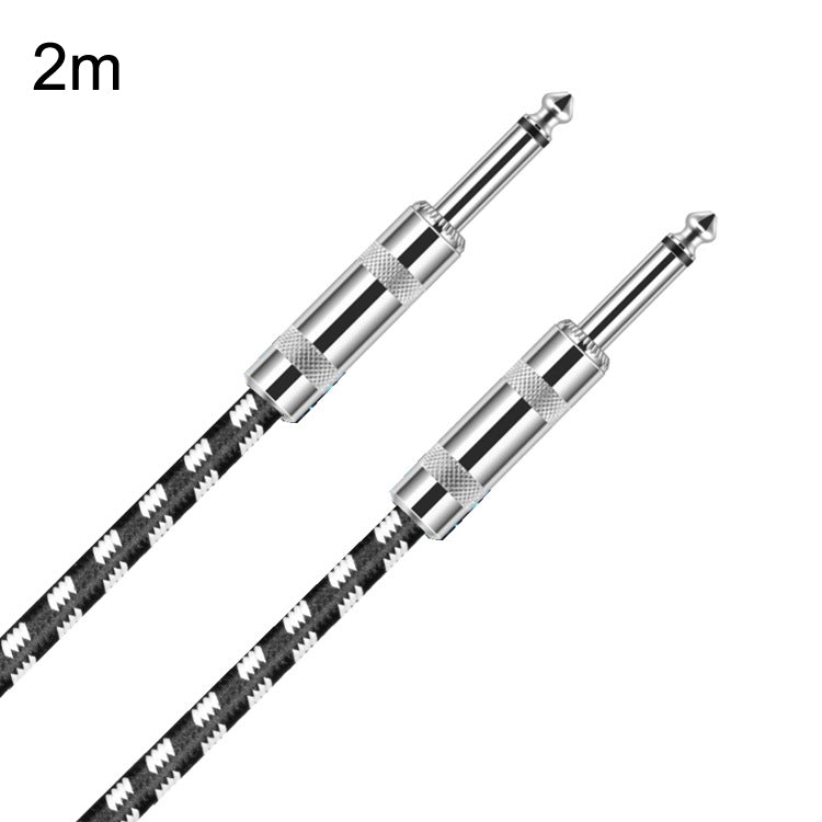 2m 2 Straight Head 6.35mm Guitar Cable Oxygen-Free Copper Core TS Large Two-core Cable by buy2fix