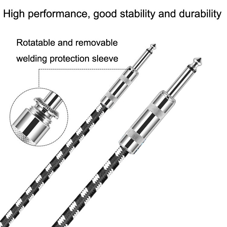 8m 2 Straight Head 6.35mm Guitar Cable Oxygen-Free Copper Core TS Large Two-core Cable by buy2fix