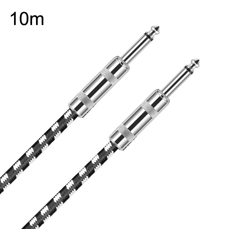 10m 2 Straight Head 6.35mm Guitar Cable Oxygen-Free Copper Core TS Large Two-core Cable by buy2fix
