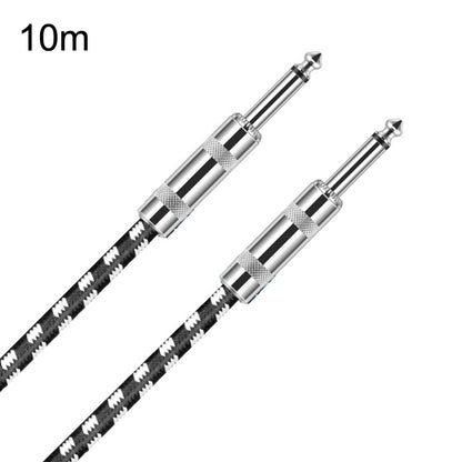10m 2 Straight Head 6.35mm Guitar Cable Oxygen-Free Copper Core TS Large Two-core Cable by buy2fix